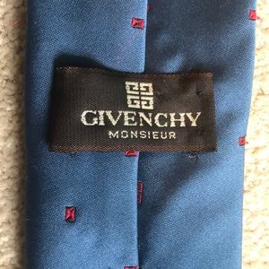 Givenchy blue with red Givenchy embellishments.